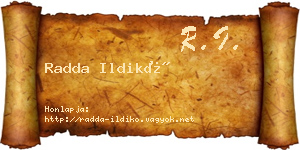 Radda Ildikó névjegykártya
